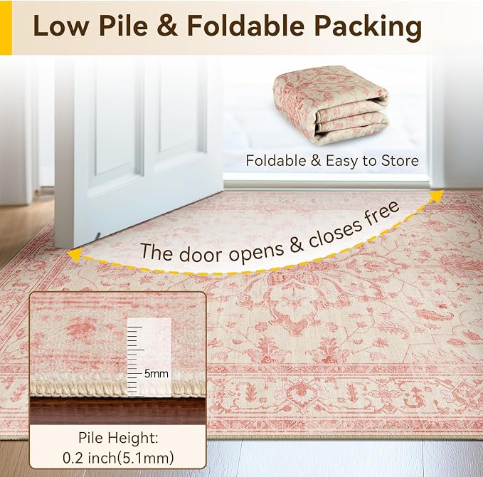 RELEANY Washable Area Rug, Large 9'x12', Water Repellent, Pet Friendly - Image 4