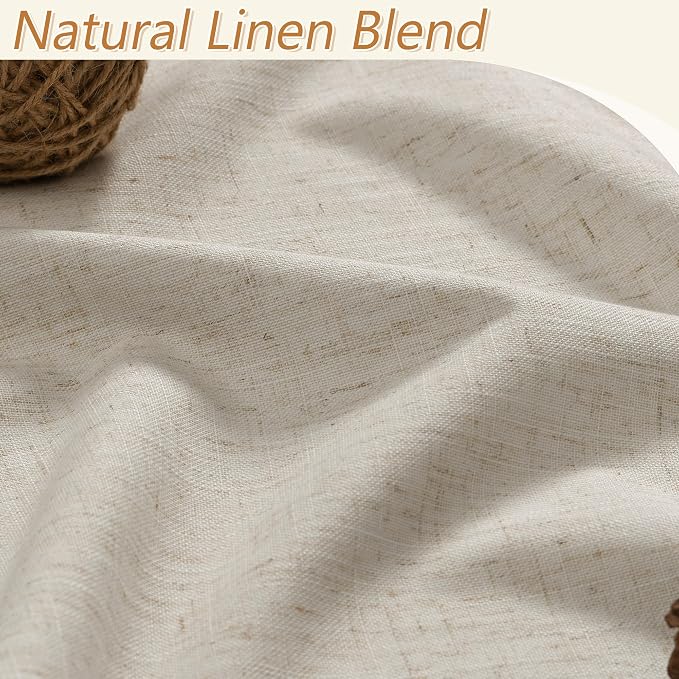 Extra Long 100% Blackout Linen Curtains - Image 3