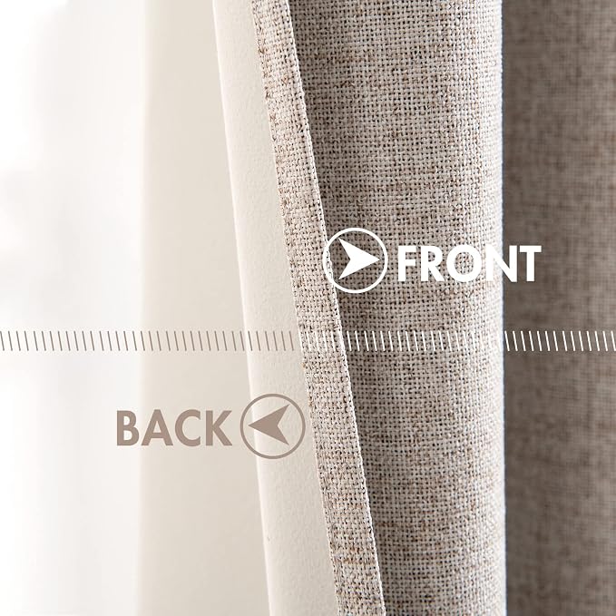 MIULEE 100% Blackout Linen Curtains - Image 6