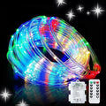 JMEXSUSS 100 LED Christmas Lights Battery Operated Rope Lights Outdoor Waterproof, 33 ft 8 Modes Battery Powered String Lights with Remote for Car Tree Christmas Decor (Multicolor)