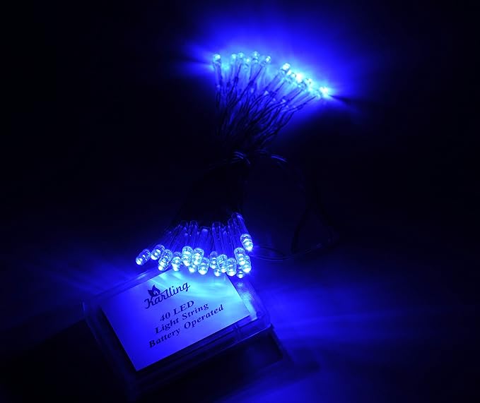 Karlling Battery Operated Blue 40 LED Fairy Light String Wedding Party Xmas Christmas Decorations(Blue)