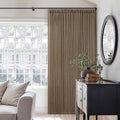 Dutch Cocoa Pinch Pleated 90 Inch Light Filtering Linen Curtains | Semi Sheer by Twodrapes