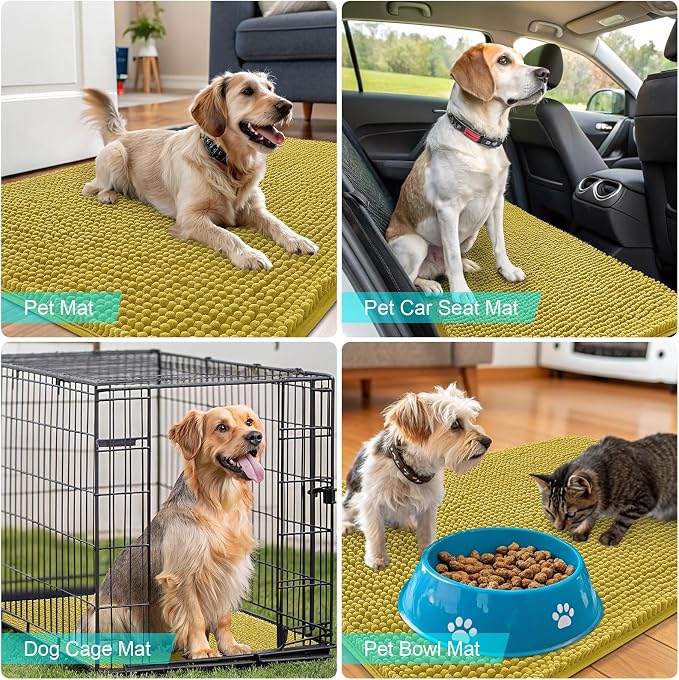 OLANLY Dog Door Mat for Muddy Paws 24x16, Super Absorbent Chenille Mud Mat | - Image 7