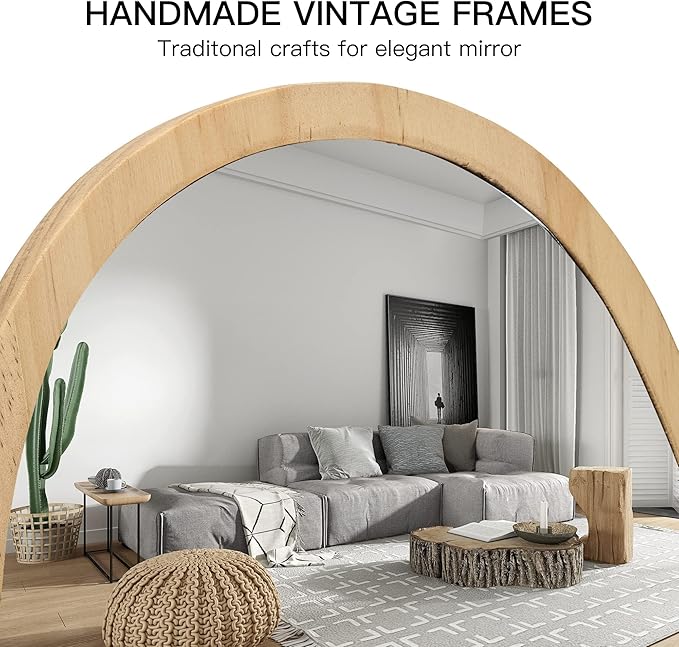 Vanity Makeup Table Mirror - Desk Mirrors 360 Adjustable Rotation,Wood Framed Small Standing Mirror for Bedroom,Tabletop,Office,Antique,Dresser,Countertop 11.8'' x 7.8''