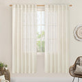 Natural Linen Semi Sheer Curtains 78 Inch by LAMIT