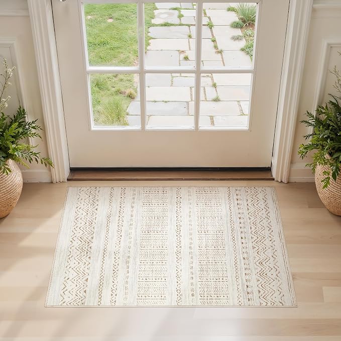 cotiled Washable 2x3 Entryway Rugs: Boho Moroccan Soft Small Rug | Solve Modern - Image 2
