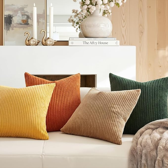 Topfinel Green Rust Throw Pillow Covers 18x18 Inch Set of 4 Mordern Nordic Boho - Image 2