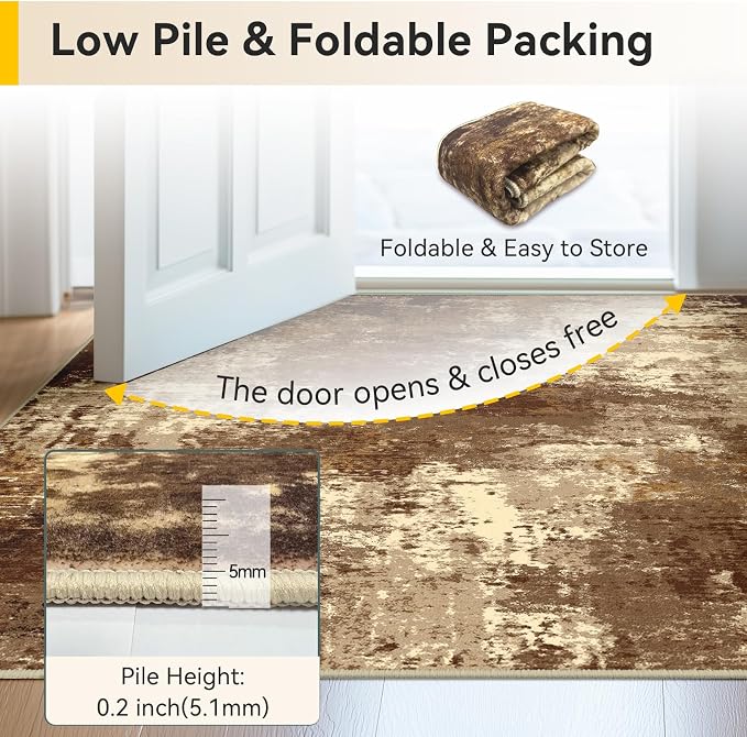 RELEANY Washable Runner 2'x6' Abstract Area Rug - Image 8