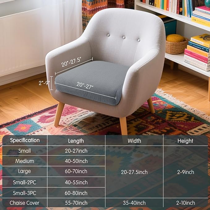 Hokway Couch Cushion Covers Stretch Cushion Covers Sofa Seat Cushion Slipcover - Image 3