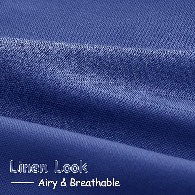 Classic Blue Linen Curtains 108 Inches Long - Image 5