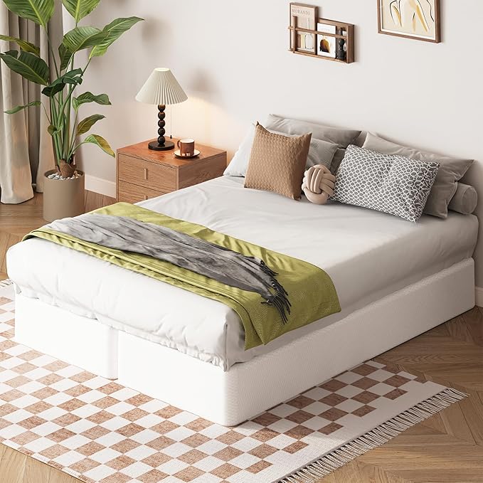 EMODA 7 Inch Split Queen Box Spring, 3500LBS Heavy Duty Metal Box Spring for Queen Bed Mattress Foundation with Fabric Cover, Noise-Free, Non Slip, Easy Assembly