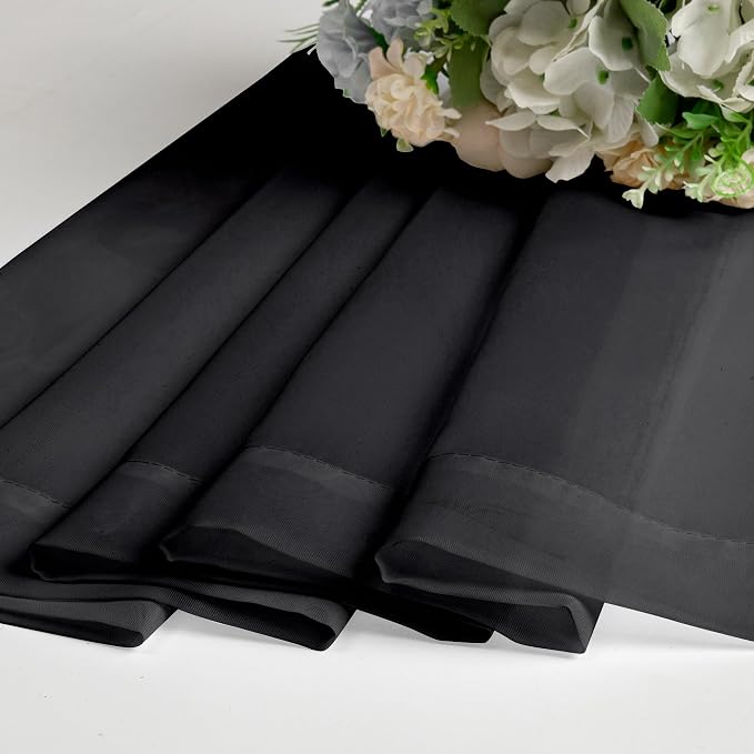 Black Sheer Valance for Windows 14 Inch Length 2 Pieces, Light Reducing Voile - Image 8
