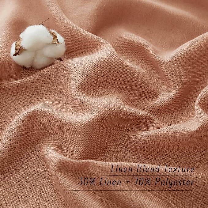 NICETOWN Linen Curtains for Bedroom 96 inches Long, Grommet Rustic Farmhouse - Image 4