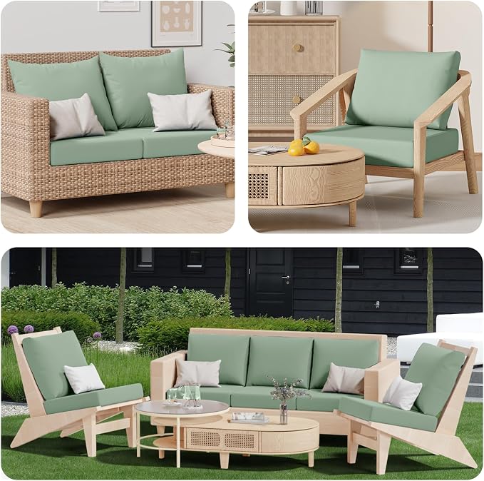 8Pcs Outdoor Cushion Covers, Stretch Patio Furniture Couch Chair Slipcovers | - Image 8