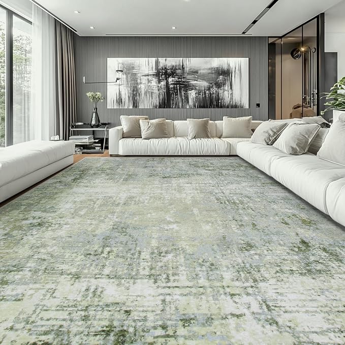 Aelenmu 10x14 Area Rugs for Living Room Dining Room Washable Green | Soft - Image 2