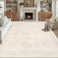 Area Rugs 9x12 Living Room: Bedroom Neutral Washable Carpet Beige | Large by Luxturiy