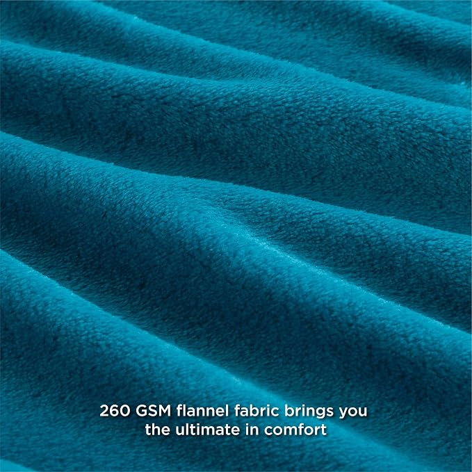 Bedsure GentleSoft Fleece Throw Blanket Teal - Image 4