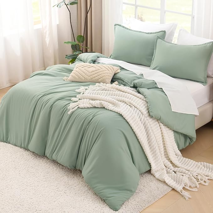 Litanika Twin XL Comforter Set Sage Green - 2 Pieces Extra Long Bed Set for College Dorm, All Season Bedding Set for Girls and Boys