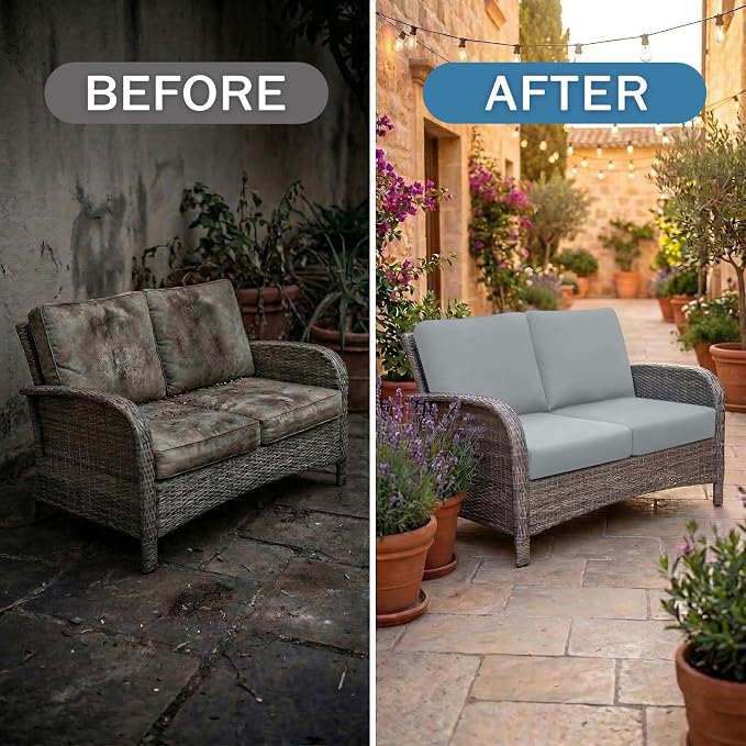 Waterproof Outdoor Cushion Covers, Stretch Patio Slipcovers | UV Resistant - Image 4