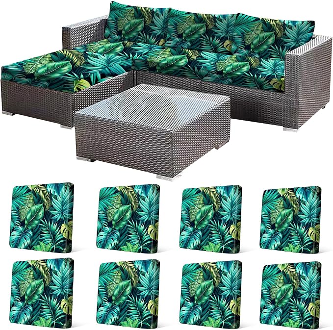 CALBODE Stretch Outdoor Seat Cushion Covers, Washable Reusable, Indoor/Outdoor by CALBODE