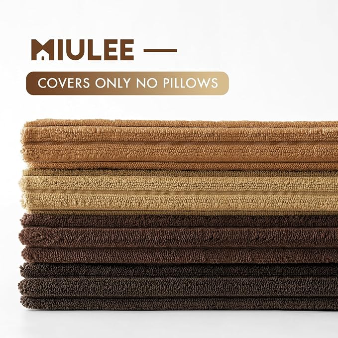 MIULEE Fall Corduroy Decorative Throw Pillow Covers Camel Brown 20x20 | Set of 4 - Image 7