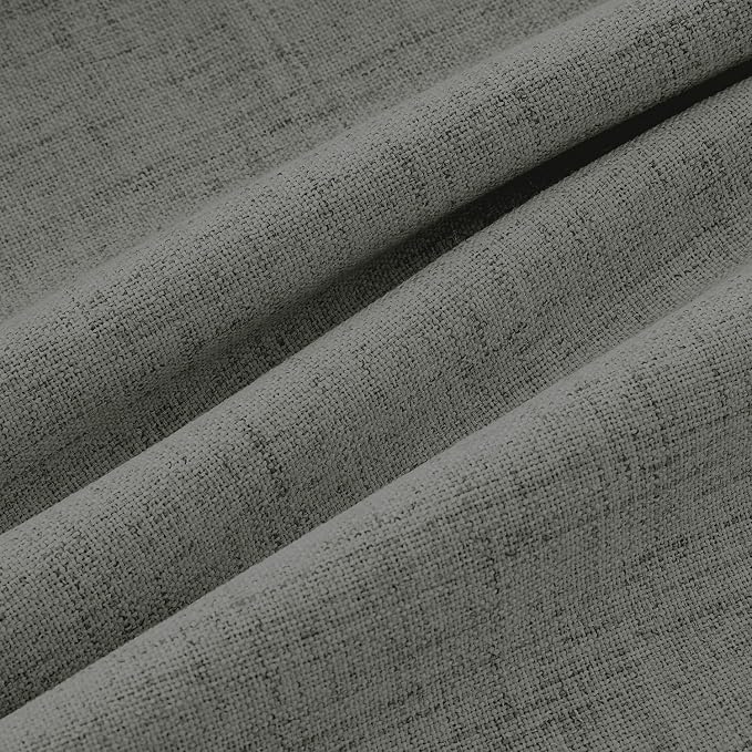 MIULEE 100% Blackout Linen Curtains 42 x 63 Inch Dark Grey 2 Panels | Thermal - Image 9