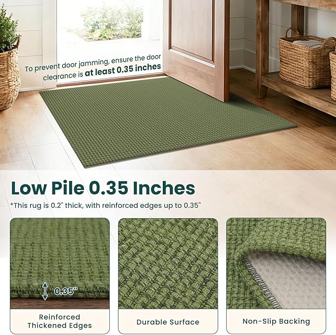 KOZYFLY Indoor Door Mat 2x3 ft Small Area Rugs Washable Front Door Mat Non Slip - Image 5