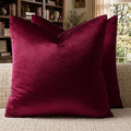 GIGIZAZA Burgundy Velvet Pillow Covers 22x22 Decorative Pillows Pack of 2 | Red by GIGIZAZAFocusingonhomedecoration