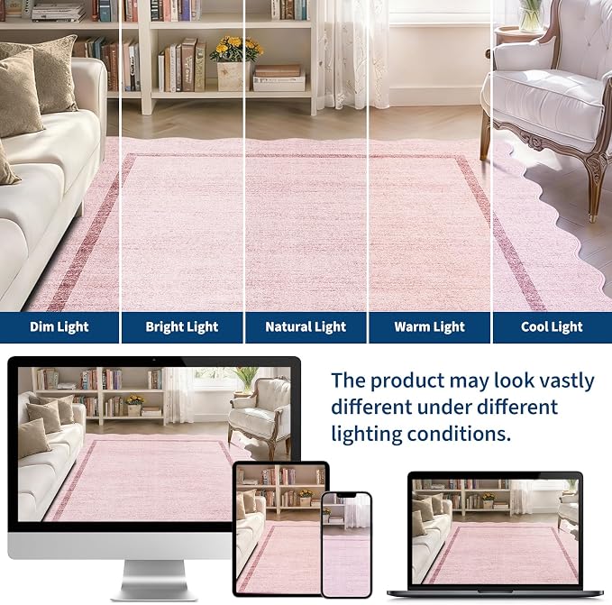 GarveeHome Scalloped Living Room Rug 5x7 Area Rug Washable Non Slip - Image 9