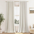 Extra Long 100% Blackout Linen Curtains by Guken