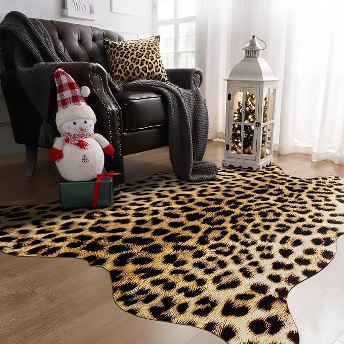 8 x 10 Western Faux Leopard Rug, Large Animal Print Cheetah Rug | Premium - Image 7