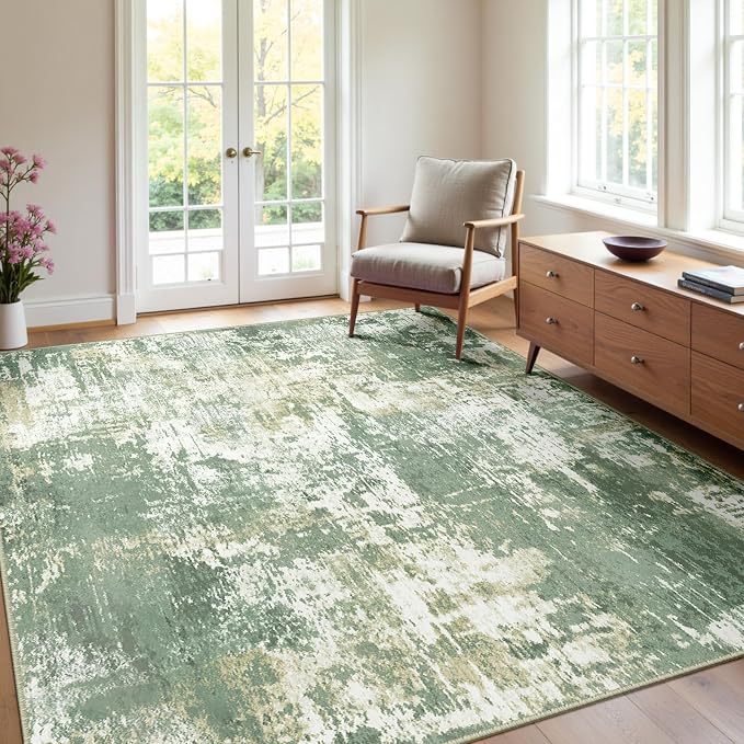 RELEANY Washable 4'x6' Abstract Area Rug by RELEANY