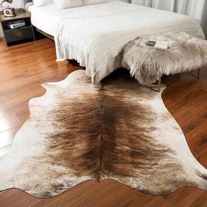 8x10 Faux Cowhide Area Rug for Living Room Animal Skin Rug, Cool Western - Image 8