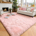 Amdrebio Pink Shag Plush Area Rug 6x9 by Amdrebio