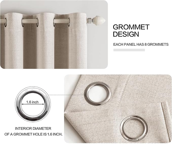 MIULEE 100% Blackout Linen Curtains - Image 4