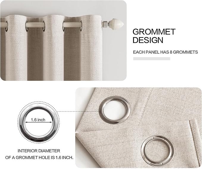 MIULEE 100% Blackout Linen Curtains - Image 4
