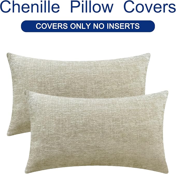 CaliTime Decorative Couch Throw Pillow Covers 26 X 16 Inches Light Taupe | Pack - Image 6