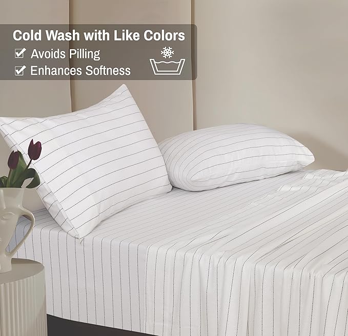 RUVANTI Flannel Sheets King Size - 100% Cotton Brushed King Size Sheets Set - Deep Pockets 16 Inches Bed Sheets - All Seasons Breathable & Extra Soft - Warm & Cozy, 4 Piece, Running Dots