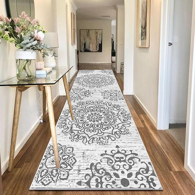 HEBE Hallway Runner Rug 3'x10', Washable Non Slip Kitchen Rug Runner | Soft - Image 7