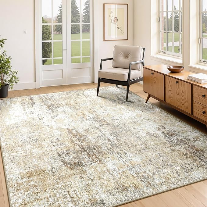 RELEANY Washable 4'x6' Abstract Area Rug by RELEANY