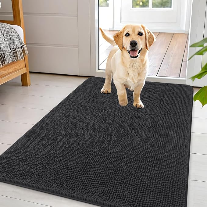 OLANLY Dog Door Mat for Muddy Paws 44x32, Super Absorbent Chenille Mud Mat | by OLANLY