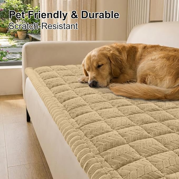 Smiry Couch Cover for Dogs, Non Slip Fuzzy Pet Sofa Covers Washable | Sofa - Image 2