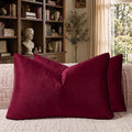 GIGIZAZA Burgundy Velvet Pillow Covers 12x20 Decorative Pillows Pack of 2 | Red by GIGIZAZAFocusingonhomedecoration