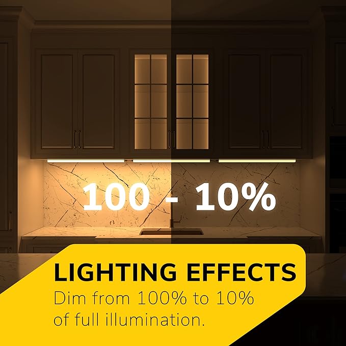 GETINLIGHT 18-inch Hardwired Only LED Under Cabinet Lighting, Soft White(3000K), Dimmable, Matte White Finished, ETL Listed, IN-0201-12-WH