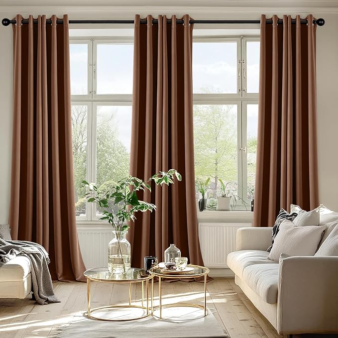 MIULEE Blackout Curtains for Bedroom 2 Panels 40 x 96 Inch Long Mocha Brown | - Image 6