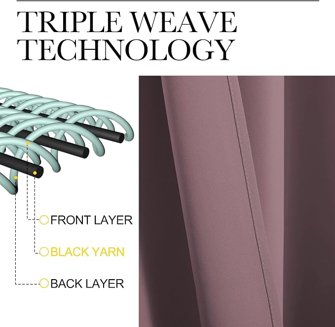 NICETOWN Blackout Curtains for Living Curtains, Room Darkening Curtains & - Image 4