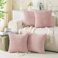 Set of 4 Light Pink Decorative Throw Pillow Covers 26x26 Inch Corduroy Pillow by Cozoomy