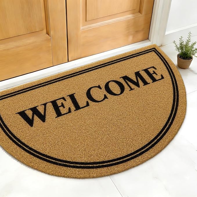 OLANLY Half Circle Front Door Mat, Low Profile Doormat, Stain and Fade Resistant - Image 2