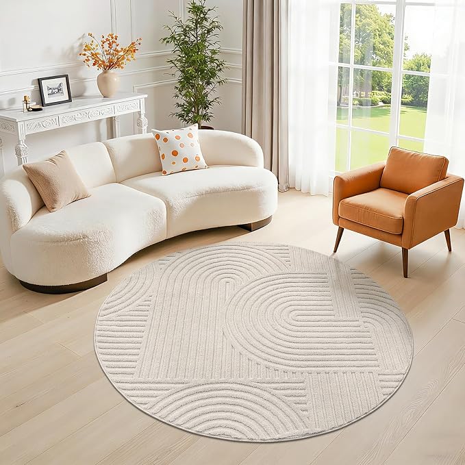 Pauwer 4ft Area Rugs for Living Room, Modern Non Slip Washable Rug, Soft Fluffy - Image 8
