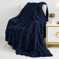 Aganear Fleece Throw Blanket for Couch Sofa 50"x60" Navy | Lightweight Fuzzy by Aganear